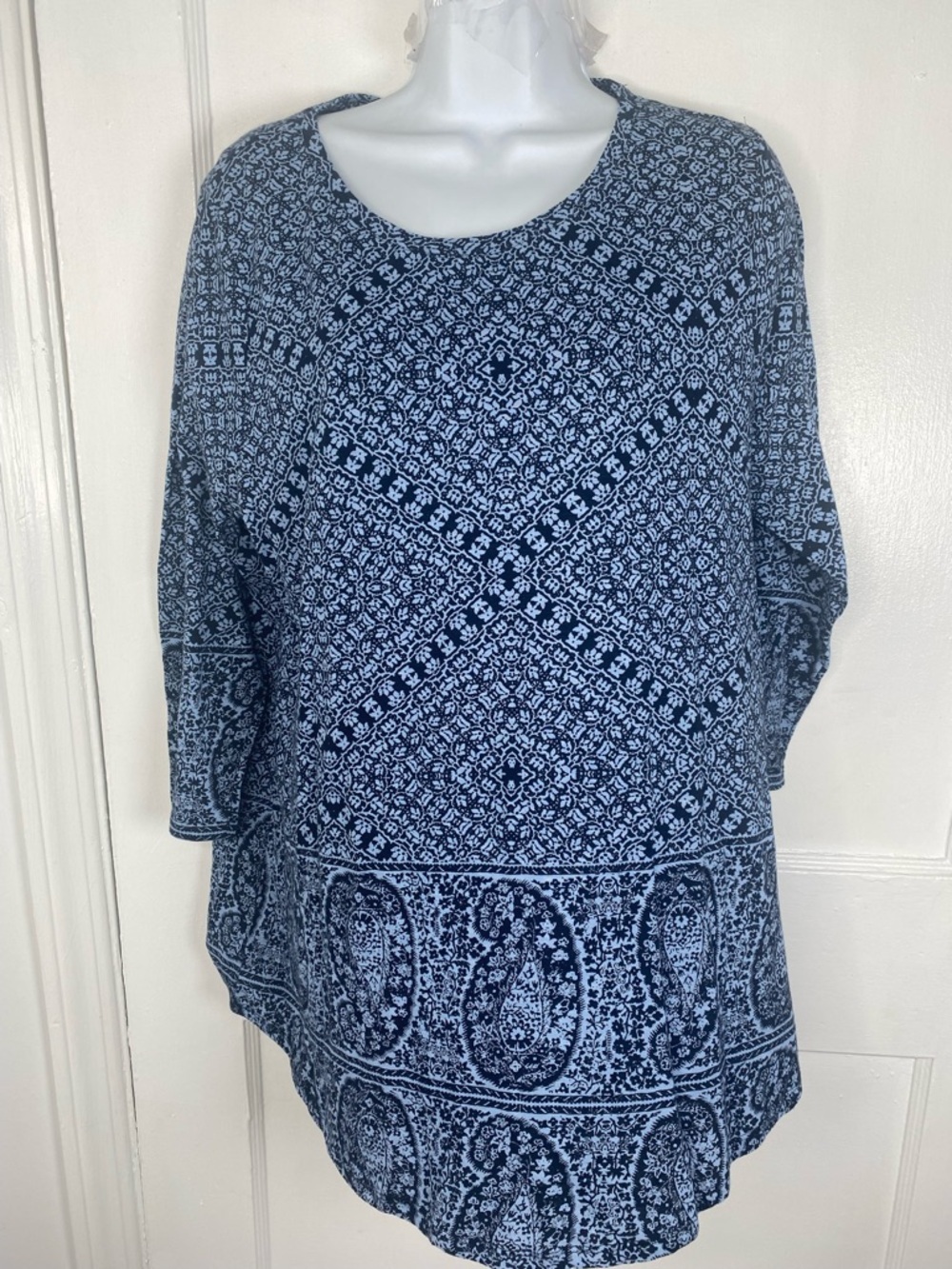 Lucky Brand NWT Blue Patterned Scoop Neck Tunic